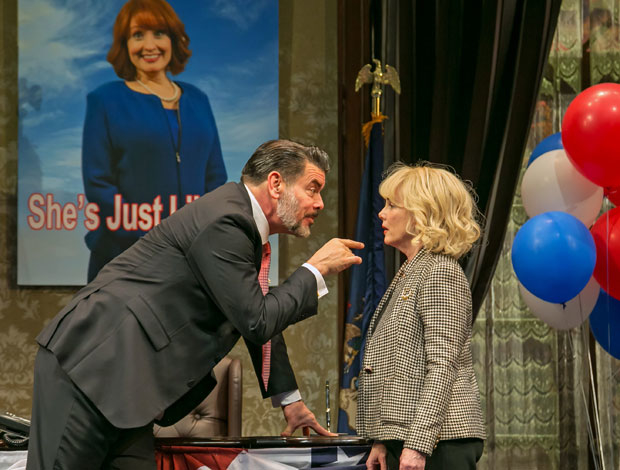 Burke Moses and Julie Duffy star in The Outsider, directed by David Esbjornson, at Paper Mill Playhouse.