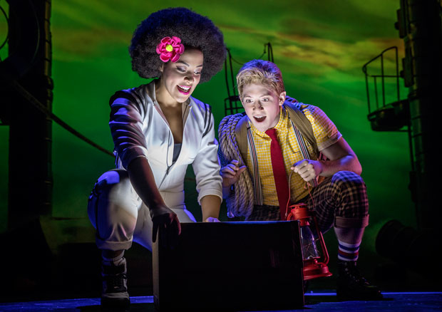 Lilli Cooper and Ethan Slater in SpongeBob SquarePants at the Palace Theatre.