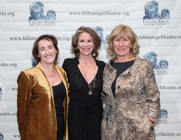 Geraldine Aron (right) was honored by Fallen Angel Theatre Company who is producing her play, My Brilliant Divorce, directed by Aedin Maloney (left) and starring Melissa Gilbert (center).