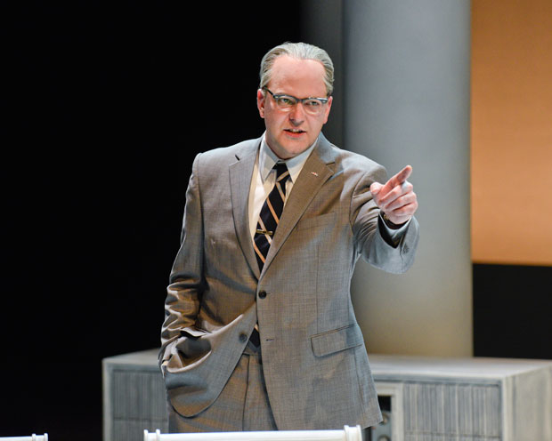 Brandon Potter, seen here in Alley Theatre's production of Robert Schenkkan&#39;s All the Way, returns to the role of President Lyndon Baines Johnson in The Great Society.