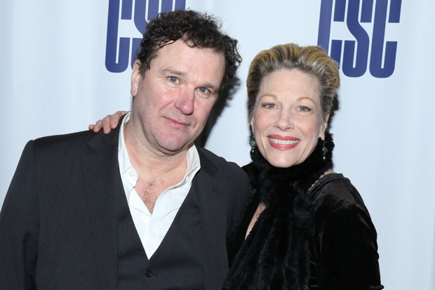 Douglas Hodge and Marin Mazzie celebrate opening night of Fire and Air at Classic Stage Company.