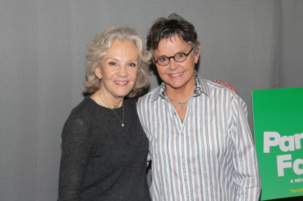 Hayley Mills (left) stars in Isobel Mahon&#39;s comedy Party Face, directed by Amanda Bearse (right), running through April 8 at New York City Center &mdash; Stage II.