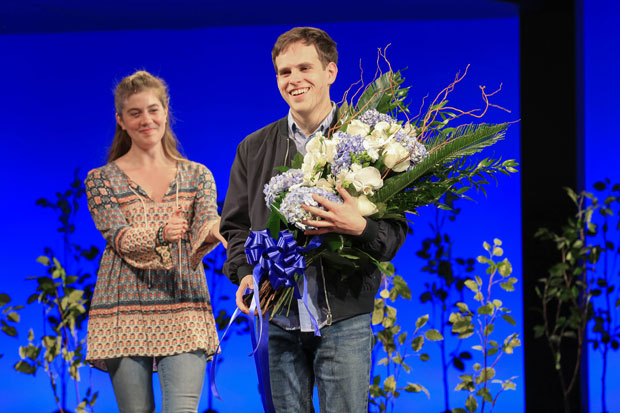 Laura Dreyfuss applauds Taylor Trensch after he officially takes over the title role in Broadway&#39;s Dear Evan Hansen.