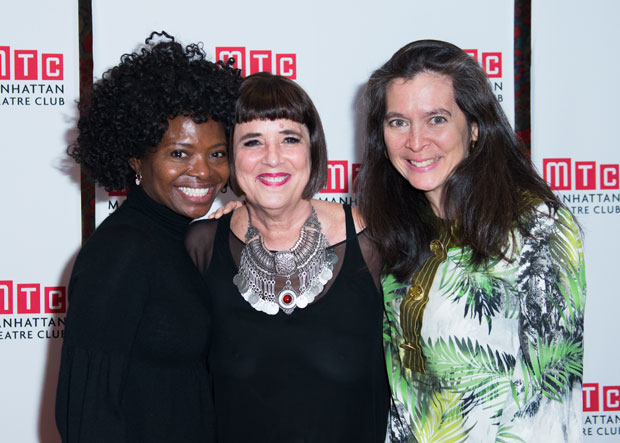 LaChanze, Eve Ensler, and Diane Paulus smile for the camera.