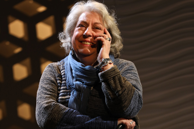Jayne Houdyshell plays Theresa Hanneck in Relevance at the Lucille Lortel Theatre.
