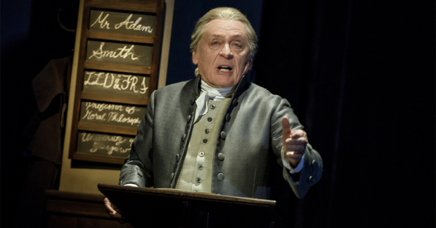 Daniel Davis as Adam Smith in Bruce Norris&#39;s The Low Road at the Public Theater.