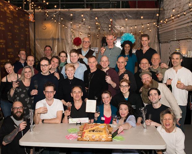 The company of Farinelli and the King celebrate 100 performances on Broadway.
