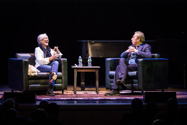 Glenn Close hosted Andrew Lloyd Webber in a discussion over his new memoir, Unmasked.