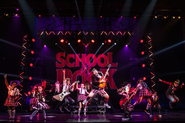 The cast of the School of Rock tour in action.