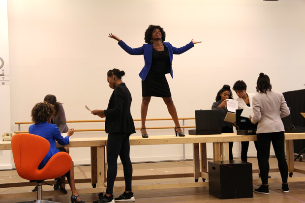 LaChanze takes center stage in an open rehearsal of Summer: The Donna Summer Musical at the New 42nd Street Studios.