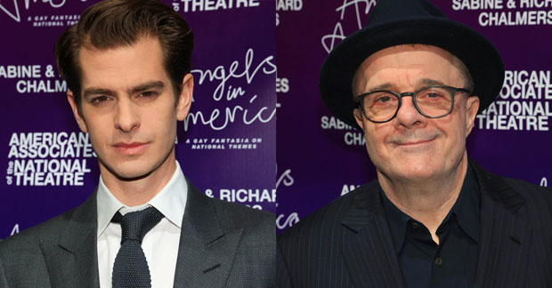 Angels in America stars Andrew Garfield and Nathan Lane hosted the National Theatre gala on March 11.