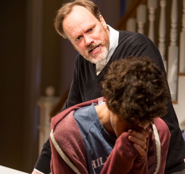 Bill (Andrew Garman) confronts his son Charlie (Ben Edelman) in Admissions.