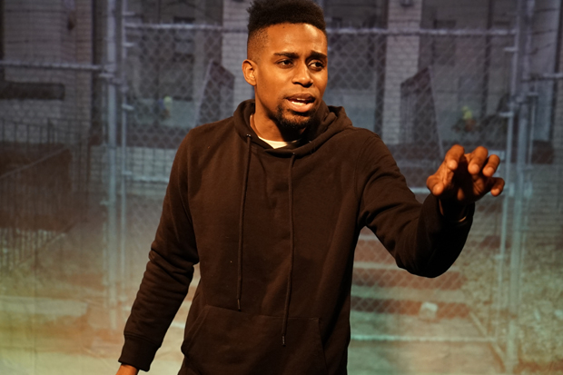 Steven Prescod stars in his solo play, A Brooklyn Boy, directed by Moises Roberto Belizario, at the East Village Playhouse.