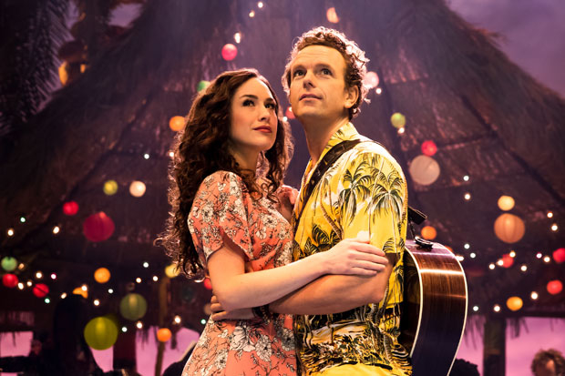 Alison Luff and Paul Alexander Nolan star in Escape to Margaritaville, directed by Christopher Ashley, at Broadway&#39;s Marquis Theatre.