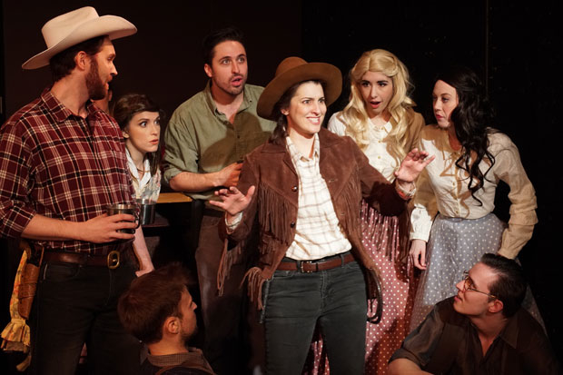 Peter Gosik, Rosalie Burke, Dallas Padoven, Kristin Wetherington, Caitlin Evans, and Abby Hart in the Musicals Tonight! production of Calamity Jane, which will be the company&#39;s last.