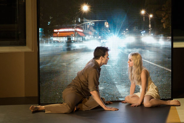 Michael C. Hall and Sophia Anne Caruso in the New York Theatre Workshop production of Lazarus.