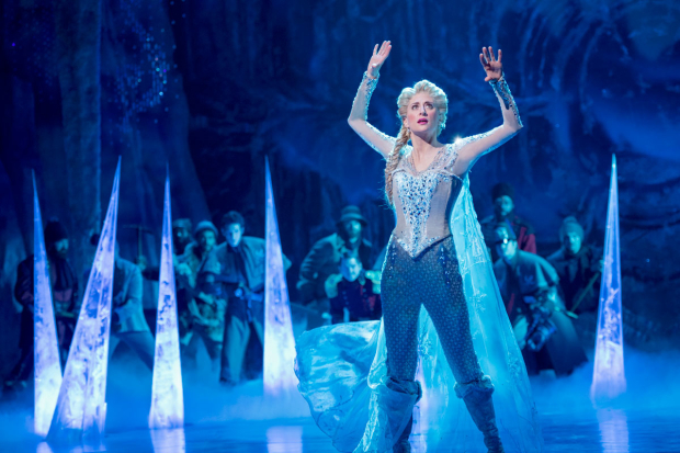 Caissie Levy stars in Disney&#39;s Frozen, directed by Michael Grandage, at Broadway&#39;s St. James Theatre.