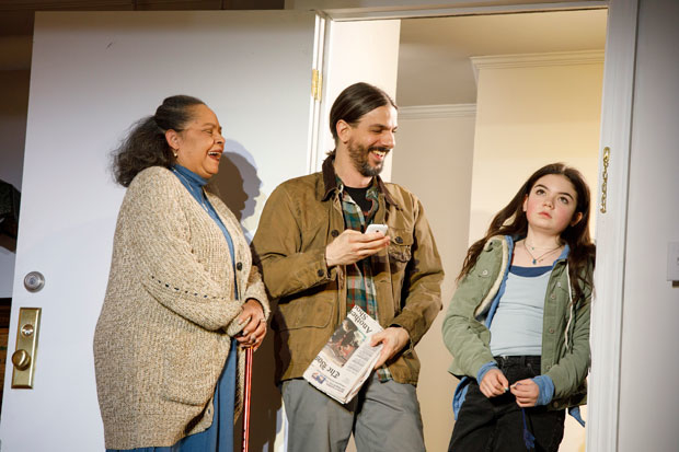 Lynda Gravátt, Lucas Papaelias, and Ella Kennedy Davis star in This Flat Earth, directed by Tony winner Rebecca Taichman, at Playwrights Horizons.