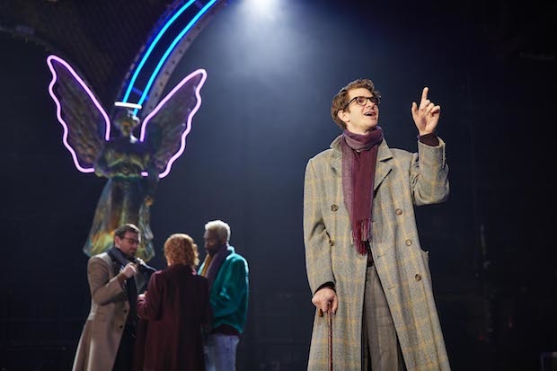 James McArdle, Susan Brown, Nathan Stewart-Jarrett, and Andrew Garfield appear in the epilogue to Tony Kushner&#39;s Angels in America.