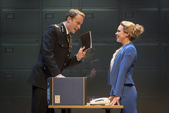 Billie Piper and Oliver Chris in the National Theatre&#39;s 2014 production of Great Britain by Richard Bean.