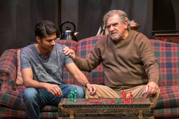 Rupak Ginn and Dan Lauria in a scene from Shem Bitterman&#39;s The Stone Witch, directed by Steve Zuckerman, at the Westside Theatre.