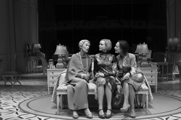 Glenda Jackson, Alison Pill, and Laurie Metcalf star in Edward Albee&#39;s Three Tall Women, directed by Joe Mantello, at Broadway&#39;s Golden Theatre.