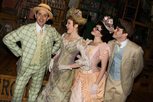 Santino Fontana joins Kate Baldwin, Molly Griggs, and Charlie Stemp in Hello, Dolly! on Broadway.