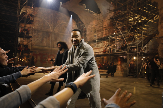John Legend greets the live audience as Jesus in NBC&#39;s live concert version of Jesus Christ Superstar.