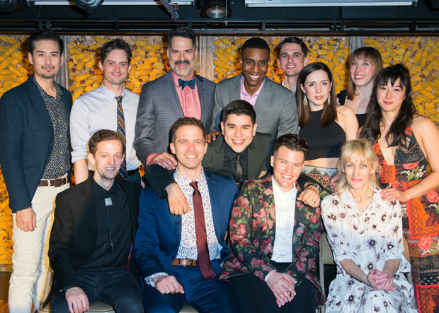 The company of Roundabout Underground&#39;s Bobbie Clearly celebrate opening night.