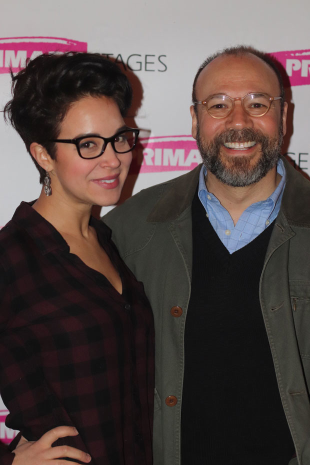 Alexandra Silber and Danny Burstein stop for a photo on opening night Feeding the Dragon.