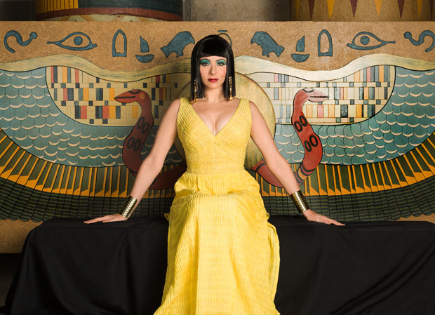 Lisa Birnbaum (Elizabeth Taylor) in costume as Cleopatra.