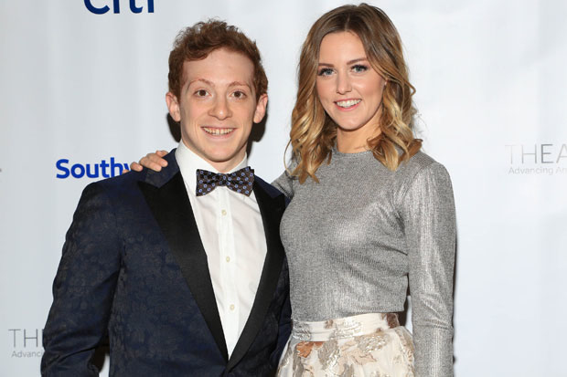 Ethan Slater and Taylor Louderman, stars of Broadway&#39;s SpongeBob SquarePants and Mean Girls, respectively, attend the annual Chairman&#39;s Gala supporting the work of Theatre Forward.
