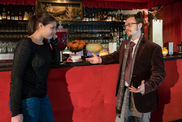 TheaterMania critics Hayley Levitt and Zachary Stewart met at Manderley Bar at the McKittrick Hotel, home of Sleep No More, to discuss immersive theater.
