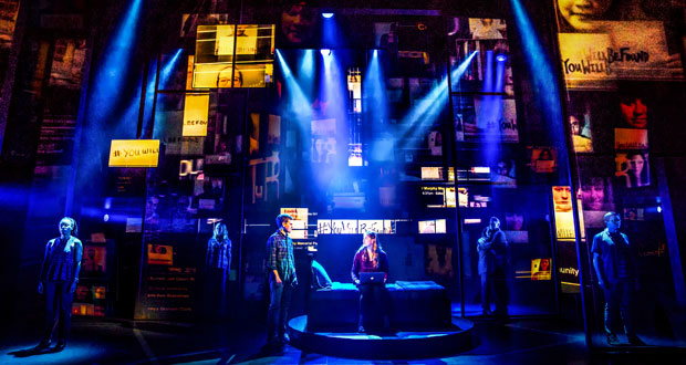 A scene from the Broadway production of Dear Evan Hansen at the Music Box Theatre.