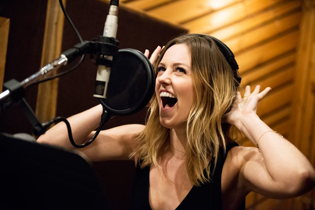 Taylor Louderman records the part of Regina George.