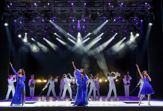 LaChanze, Ariana DeBose, and Storm Lever as the three Donnas in Summer: The Donna Summer Musical.
