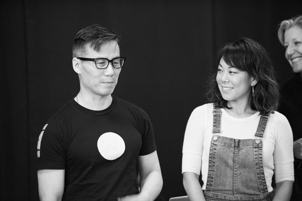 BD Wong and Ali Ahn rehearse The Great Leap