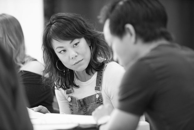 Ali Ahn in rehearsal for The Great Leap