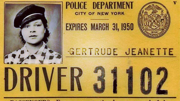 Gertrude Jeanette&#39;s New York City cab driver&#39;s license.