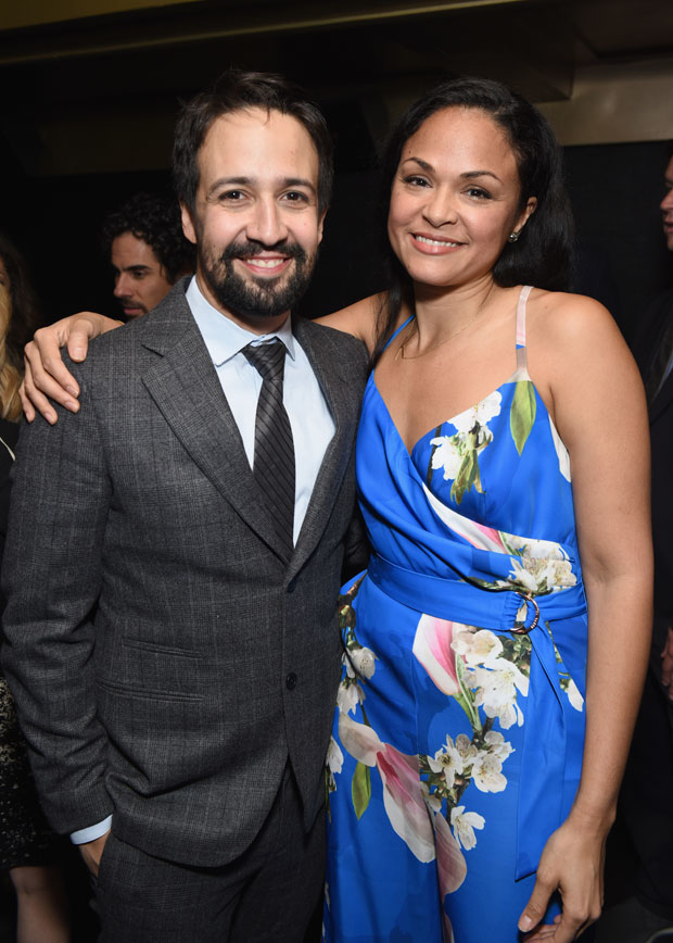 Lin-Manuel Miranda gets a photo with frequent collaborator Karen Olivo.