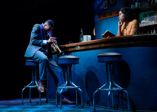 J. Alphonse Nicholson and Kristolyn Lloyd in the Signature Theatre production of Dominique Morisseau&#39;s Paradise Blue.