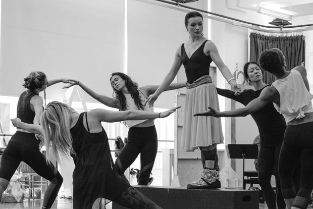 Irina Cvorovenko and the company of The Beast in the Jungle rehearse ahead of performances beginning May 4.