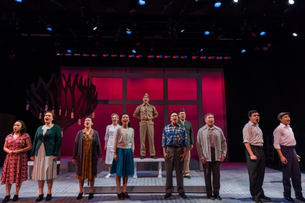 The cast of Allegiance, directed by Paul Daigneault, at SpeakEasy Stage Company.