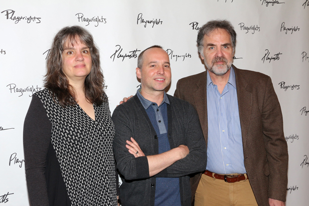 Director Pam MacKinnon, playwright Jordan Harrison, and Playwrights Horizons artistic director Tim Sanford.
