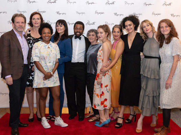 The company of Dance Nation celebrate opening night at Playwrights Horizons.