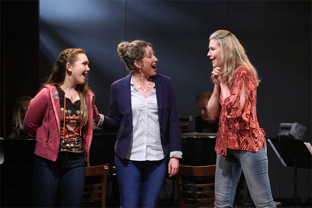 Celeste Rose, Courtney Balan, and Luba Mason in a scene from Unexpected Joy, directed by Amy Anders Corcoran, at the York Theatre Company.