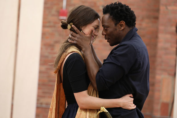 Heather Lind and Chukwudi Iwuji star as Desdemona and Othello, respectively, in the Public Theater&#39;s free Shakespeare in the Park production of Othello.