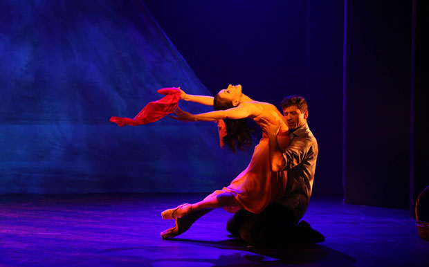 Irina Dvorovenko and Tony Yazbeck star in The Beast in the Jungle, directed by Susan Stroman, at Vineyard Theatre.
