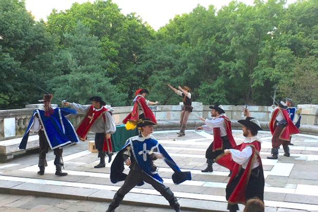 Musketeers fight with the cardinal&#39;s guards in last year&#39;s production of The Three Musketeers from Hudson Warehouse.