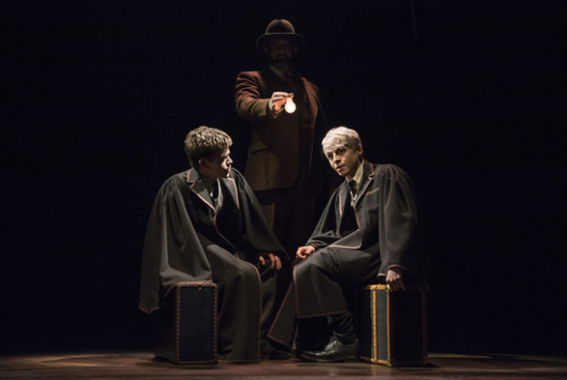 Anthony Boyle (right) as Scorpius Malfoy in Harry Potter and the Cursed Child.
